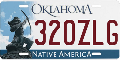 OK license plate 320ZLG