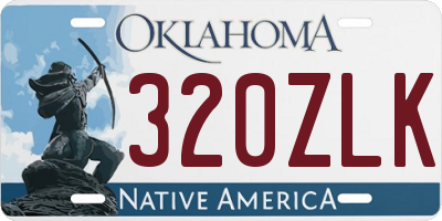 OK license plate 320ZLK