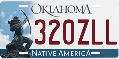 OK license plate 320ZLL