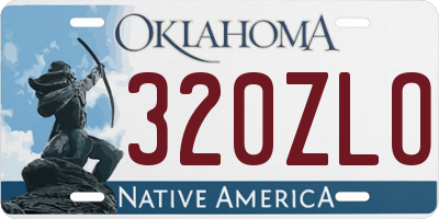 OK license plate 320ZLO