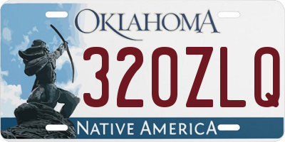 OK license plate 320ZLQ