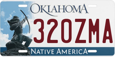 OK license plate 320ZMA