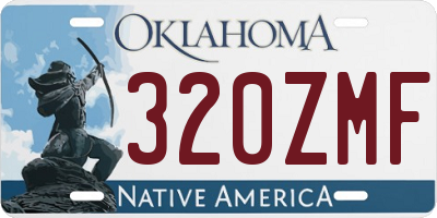OK license plate 320ZMF