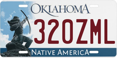 OK license plate 320ZML