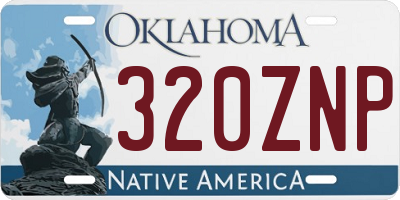 OK license plate 320ZNP
