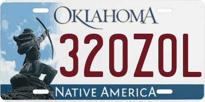 OK license plate 320ZOL