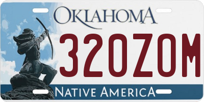 OK license plate 320ZOM