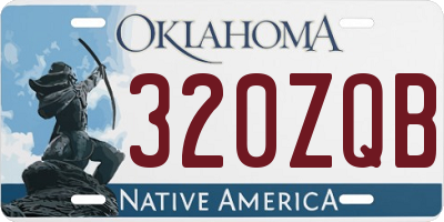 OK license plate 320ZQB