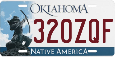 OK license plate 320ZQF