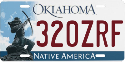 OK license plate 320ZRF