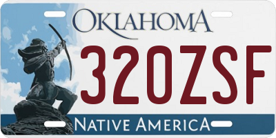OK license plate 320ZSF