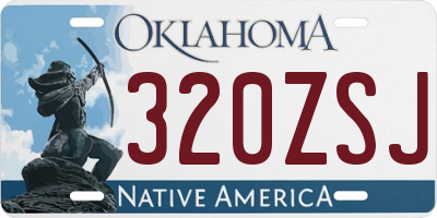 OK license plate 320ZSJ