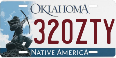 OK license plate 320ZTY