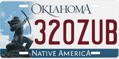 OK license plate 320ZUB