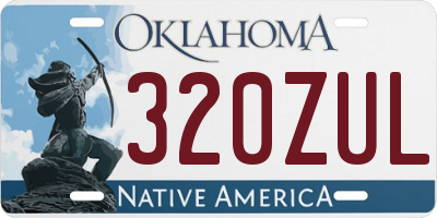 OK license plate 320ZUL