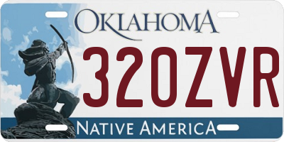 OK license plate 320ZVR