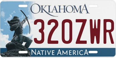 OK license plate 320ZWR