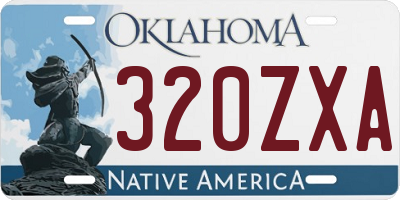 OK license plate 320ZXA