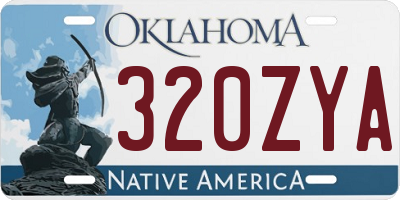 OK license plate 320ZYA