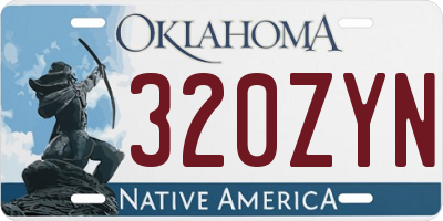 OK license plate 320ZYN