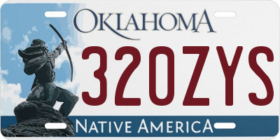 OK license plate 320ZYS