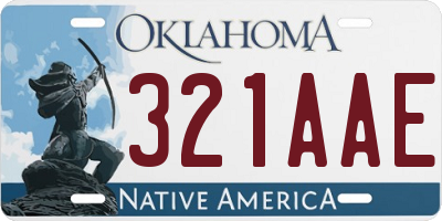 OK license plate 321AAE