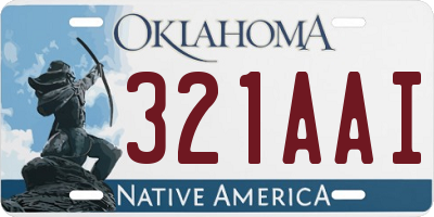 OK license plate 321AAI