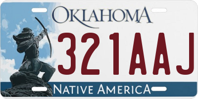 OK license plate 321AAJ