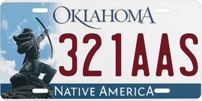 OK license plate 321AAS
