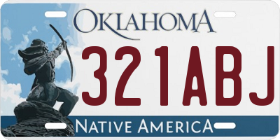 OK license plate 321ABJ