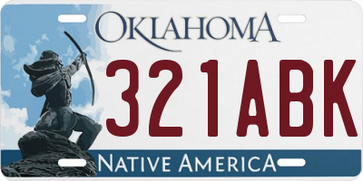 OK license plate 321ABK