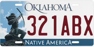 OK license plate 321ABX