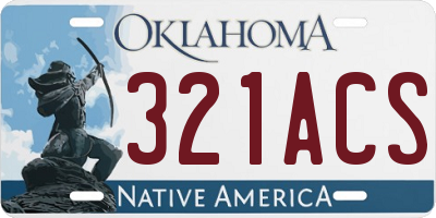 OK license plate 321ACS
