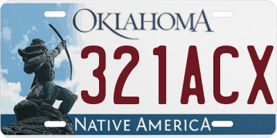 OK license plate 321ACX