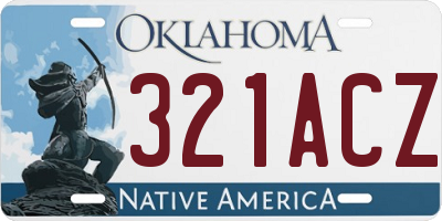 OK license plate 321ACZ