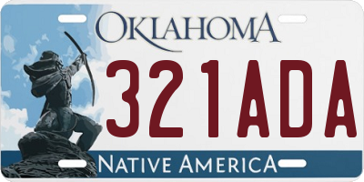 OK license plate 321ADA