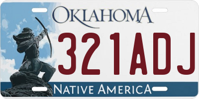 OK license plate 321ADJ
