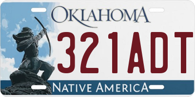 OK license plate 321ADT