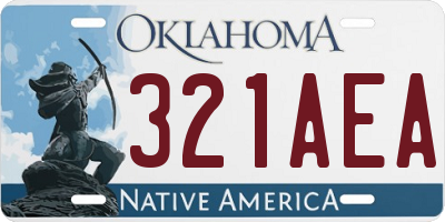 OK license plate 321AEA