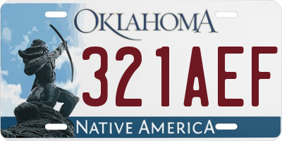 OK license plate 321AEF