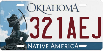 OK license plate 321AEJ