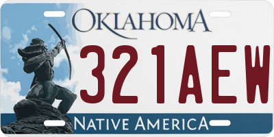 OK license plate 321AEW