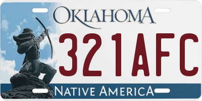 OK license plate 321AFC