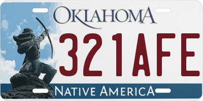 OK license plate 321AFE