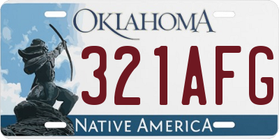 OK license plate 321AFG