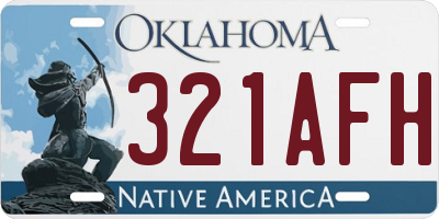OK license plate 321AFH