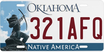 OK license plate 321AFQ
