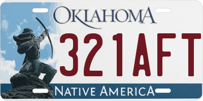OK license plate 321AFT