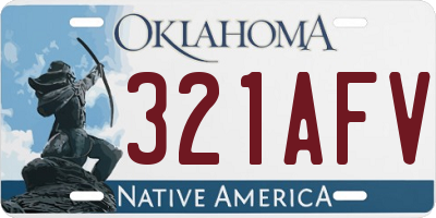 OK license plate 321AFV