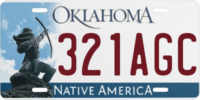 OK license plate 321AGC